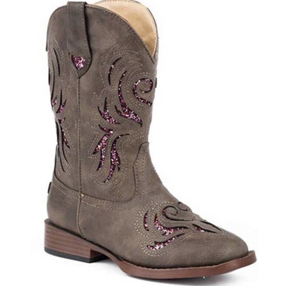 Roper Shoes New Roper Little Kids Western Boots Size 2 Glitter Breeze Brown Pink Poshmark